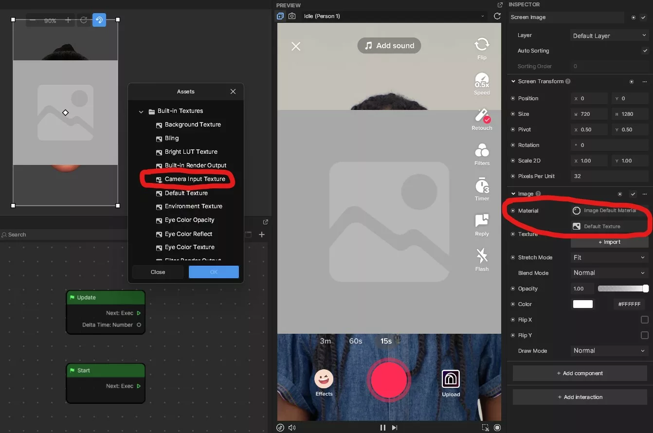 TikTok Effecthouse Set Material Camera Input Texture