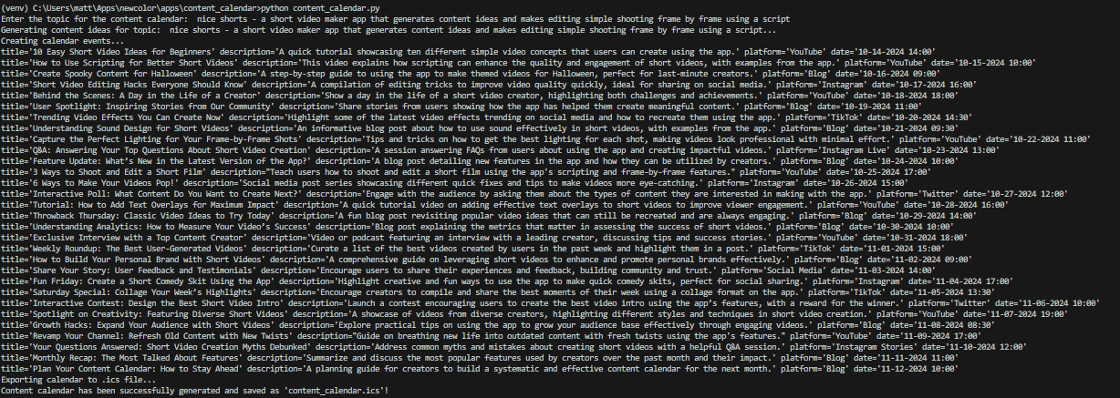 Content Calendar Generator (.ics) with OpenAI API - Python Script 2